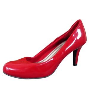 Comfort Plus‎ Women's 6 Red Patent Pumps Classic Dress Heels Synthetic Slip-On